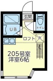 ユナイト新子安パサージュ(ワンルーム/2階)の間取り写真