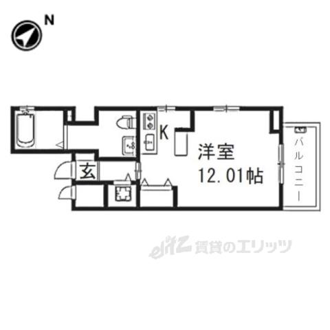 STORK RESIDENCE枚方新町(1K/3階)の間取り写真