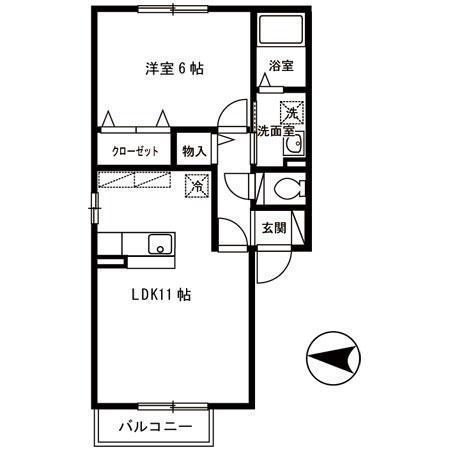 セジュール・アンテ(1LDK/1階)の間取り写真