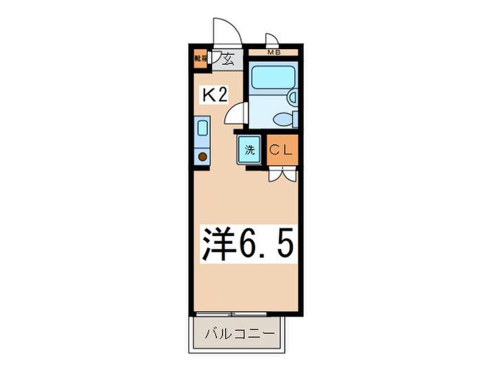 アムール白楽(1K/2階)の間取り写真
