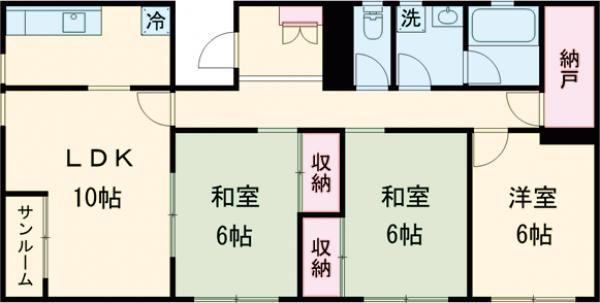 青山ヒルズ(3LDK/2階)の間取り写真