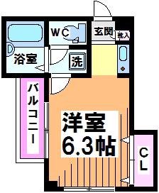 コムワイエス(1K/2階)の間取り写真