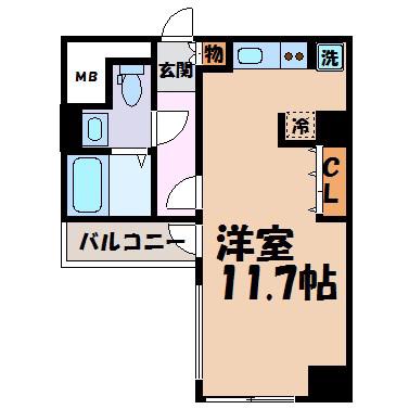 ドゥーエ大須(ワンルーム/3階)の間取り写真