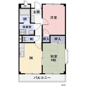 御駒ハイツ(2DK/2階)の間取り写真