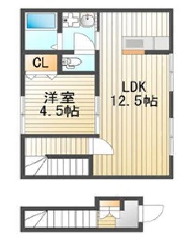 LA・MAISONI(1LDK/2階)の間取り写真