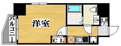 エステムコート博多祇園ツインタワー1(1K/5階)の間取り写真