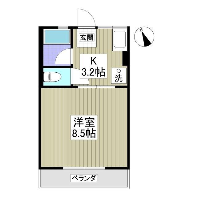 サンライフ21(1K/2階)の間取り写真