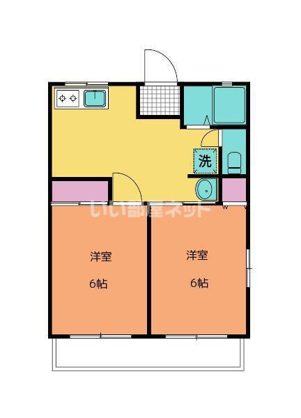 シティハイムKOYO(2DK/1階)の間取り写真