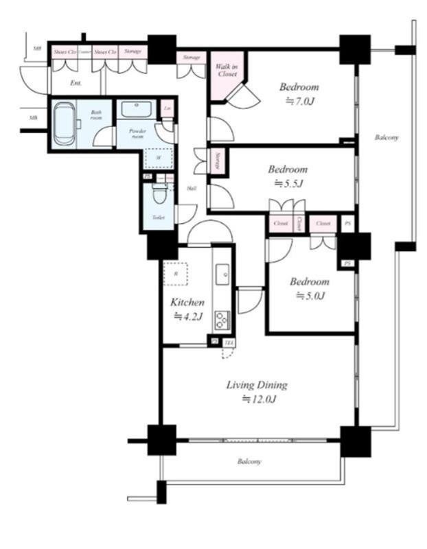 キャナルワーフタワーズ(3LDK/7階)の間取り写真