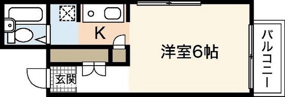 楠木サンバレー(ワンルーム/2階)の間取り写真