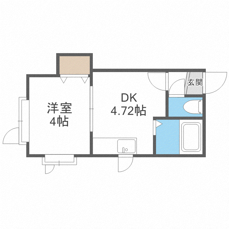 メゾンドソレイユ(1DK/3階)の間取り写真