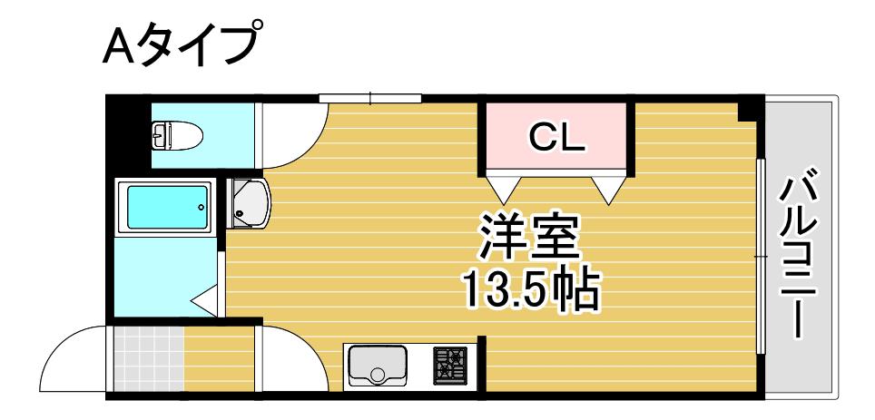 アーク住之江(ワンルーム/4階)の間取り写真