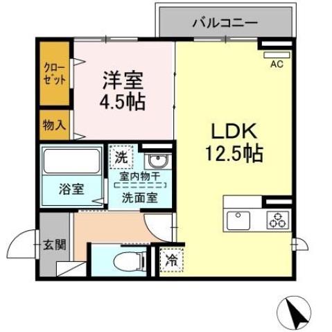 CASAニックスII(1LDK/2階)の間取り写真