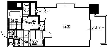 ピュアエスク比恵(1K/8階)の間取り写真