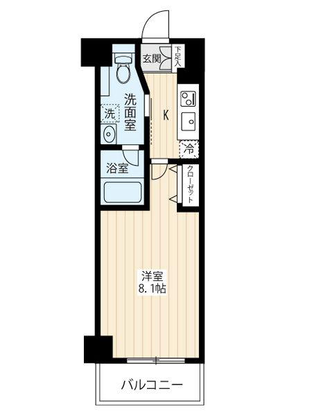 LEXE八広(1K/4階)の間取り写真