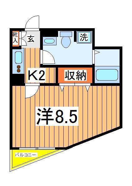 ラフィネ(1K/1階)の間取り写真