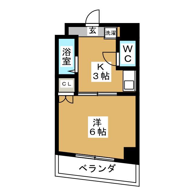 メイゾンチュトワイエ鶴見(1K/5階)の間取り写真