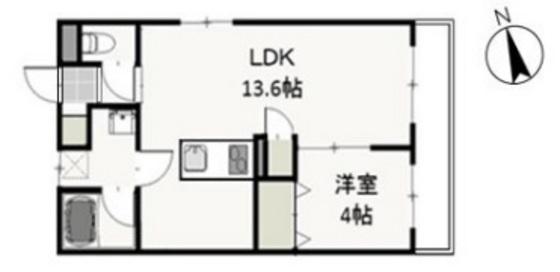ポルト・ボヌール(1LDK/5階)の間取り写真