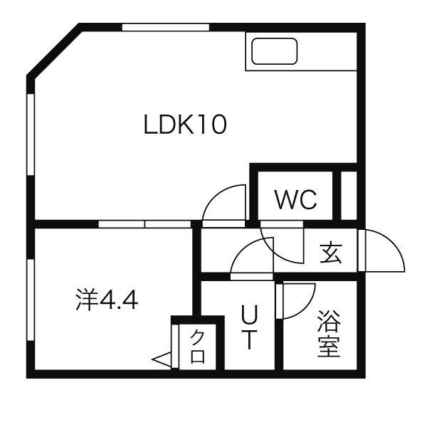 円山アパート(1LDK/2階)の間取り写真