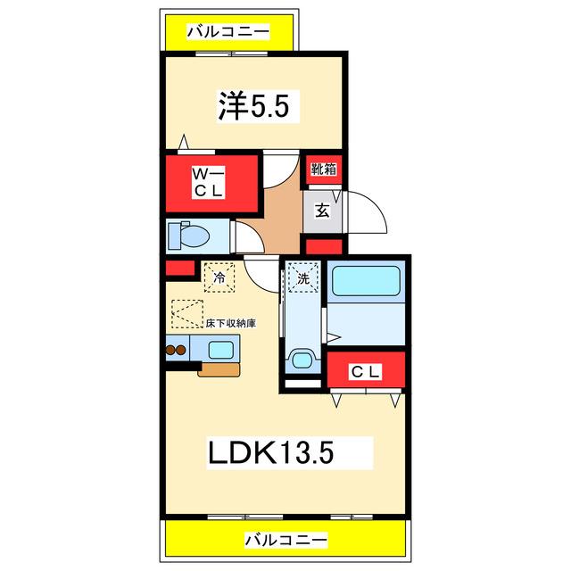 フェイバリッチ新和(1LDK/1階)の間取り写真
