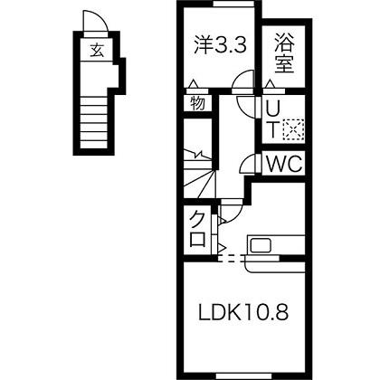 メゾン・プレッソ(1LDK/2階)の間取り写真