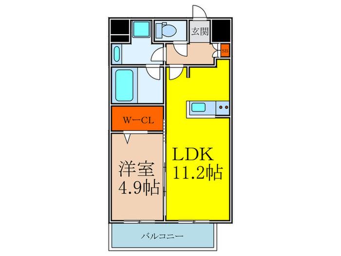 アグレアーブル(1LDK/4階)の間取り写真