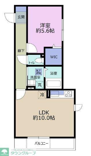 ドルフ安藤橋V(1LDK/3階)の間取り写真