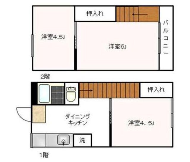 コーポプレイン(3K/2階)の間取り写真