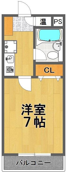 松戸ハイツ第二(1K/1階)の間取り写真