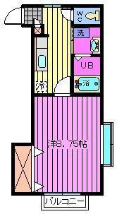 サンホーム大成(1K/2階)の間取り写真
