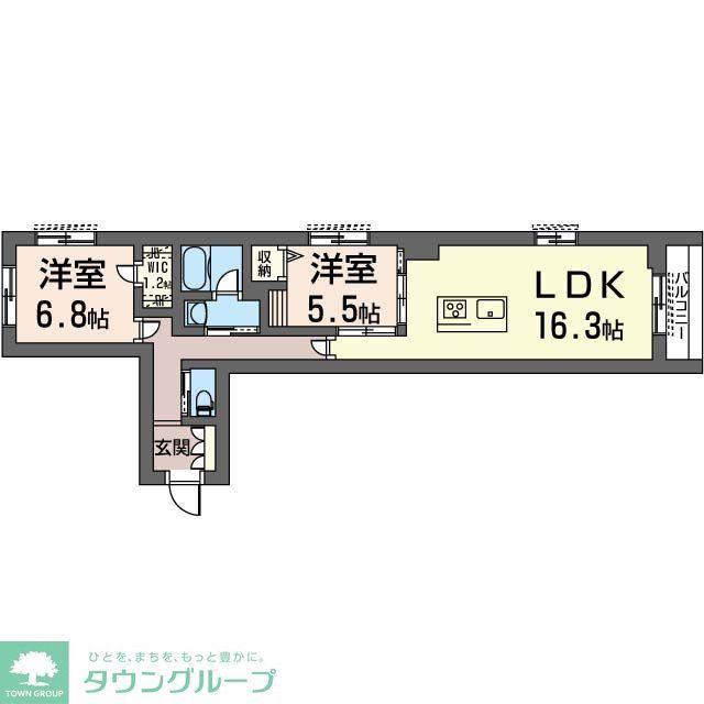 CIEL MAISON KOKUBUNJI(2LDK/2階)の間取り写真