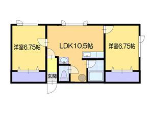 クリームソーダー(2LDK/2階)の間取り写真