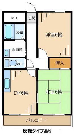春日ビル(2DK/4階)の間取り写真