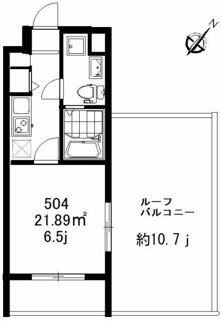フォセット南行徳(1K/5階)の間取り写真