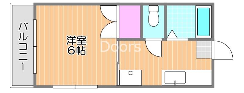 ヴィガーライフ雅I(1K/1階)の間取り写真