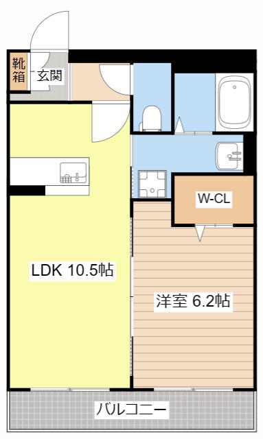 オーガスタ(1LDK/3階)の間取り写真