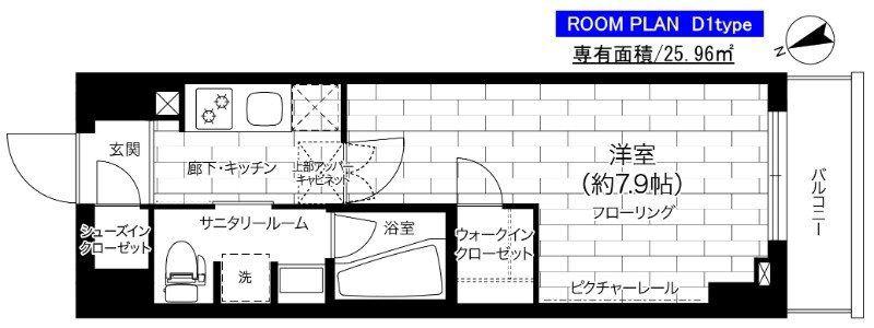 ステージグランデ亀有アジールコート(1K/7階)の間取り写真