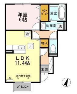 ブレスガーデン(1LDK/1階)の間取り写真
