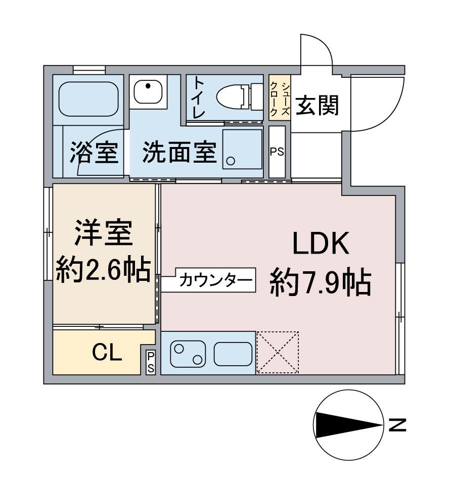CELENEST浄心(1LDK/3階)の間取り写真