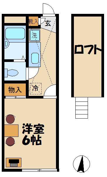 レオパレス真(1K/1階)の間取り写真