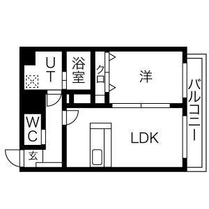 エムティースクエア吉塚駅前(1LDK/6階)の間取り写真