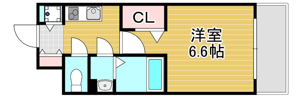 エスリードレジデンス梅田マークス(1K/5階)の間取り写真