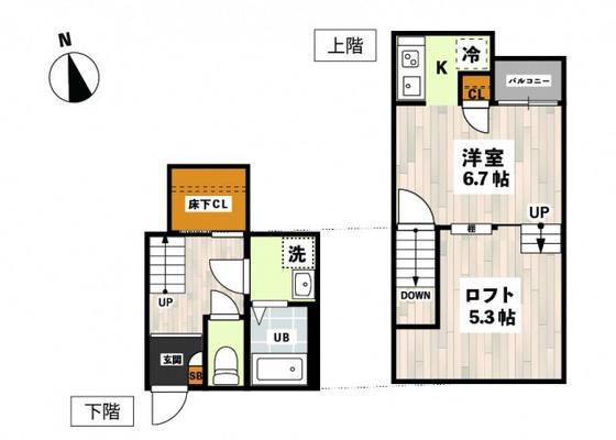 ADC法界院メリア(1K/1階)の間取り写真