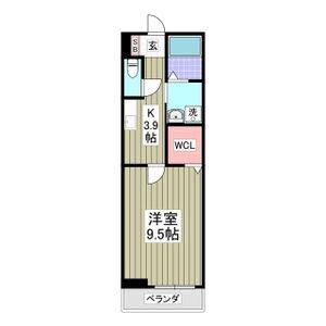 鴨宮アパート(1K/2階)の間取り写真
