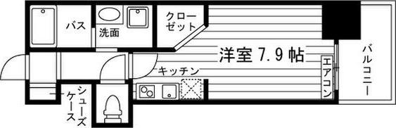アヴァンコンティア小幡(ワンルーム/2階)の間取り写真