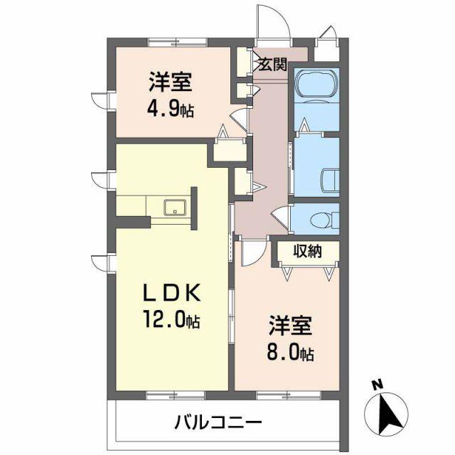 メゾン・はなみずき(2LDK/3階)の間取り写真