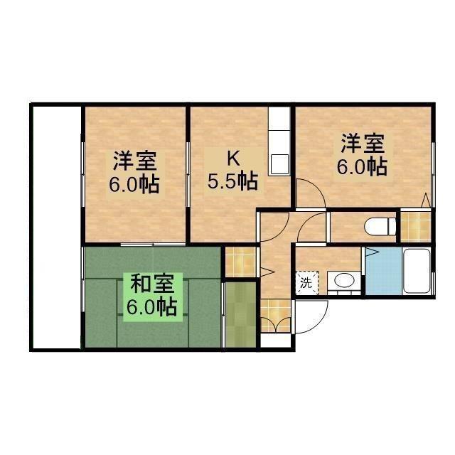 セジュールヨシムラ(3DK/2階)の間取り写真
