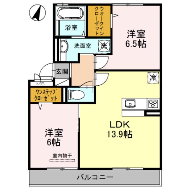 マーベラス(2LDK/2階)の間取り写真