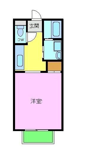 エスペランス(1K/1階)の間取り写真