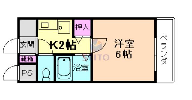 ラ・フォーレ豊中(1K/3階)の間取り写真